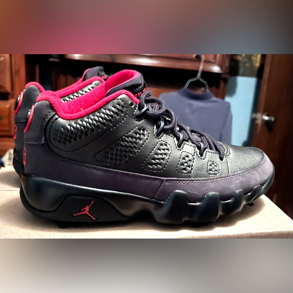 Mens size 5 Nike Jordan 9 Retro Low Black/Gray Golf Shoes FJ5934-002